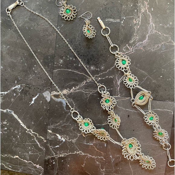 Vintage 40/50s necklace/bracelet/earrings-located - Picture 3 of 3